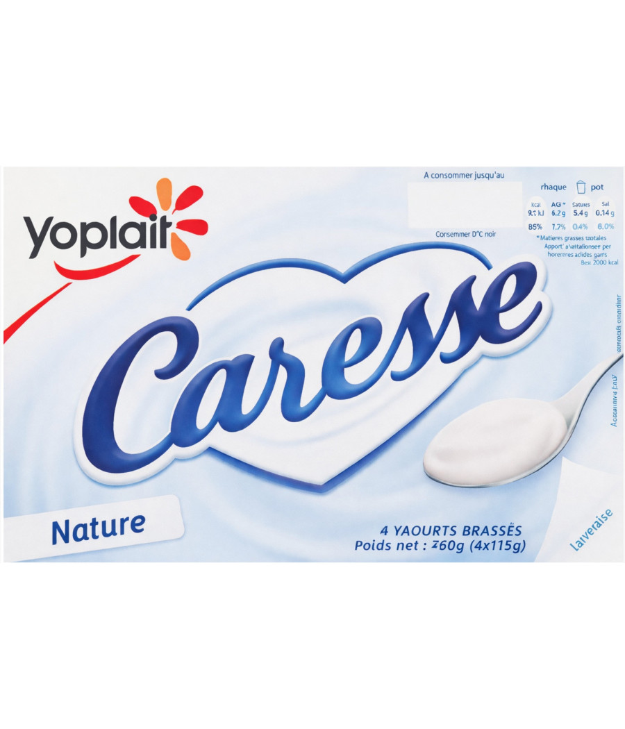 YAOURTS BRASSES NATURE YOPLAIT CARESSE 4X125G