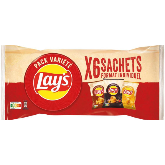 CHIPS POULET ROTI BARBECUE ET EMMENTAL LAY'S X6 160G