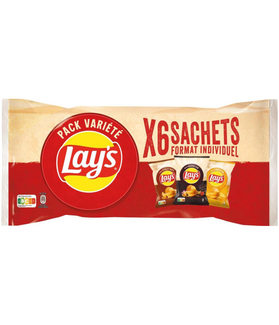 CHIPS POULET ROTI BARBECUE ET EMMENTAL LAY'S X6 160G
