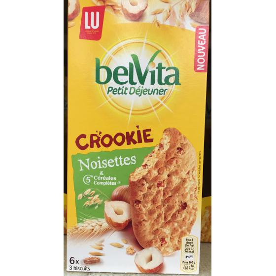 BELVITA PETIT DEJEUNER - CROOKIE - NOISETTES & 5 CEREALES COMPLETES 300 GRAMMES