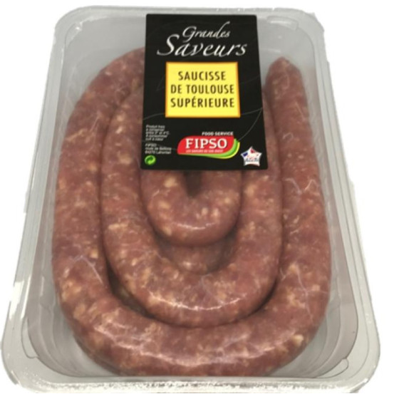 FIPSO SAUCISSE BRASSE SUPERIEURE DE PORC SOUS ATMOSPHERE ELABORE EN EN FRANCE