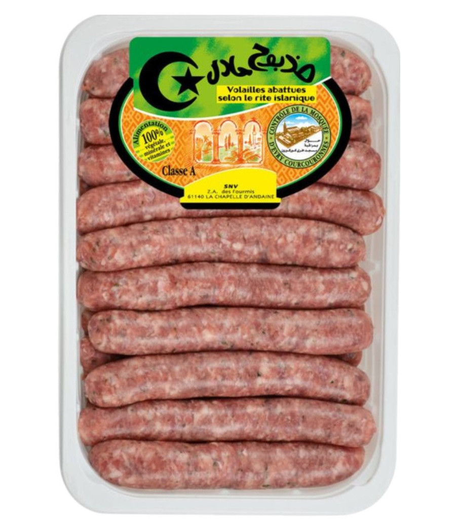30 CHIPOLATAS DE VOLAILLES AUX HERBES HALAL X 20