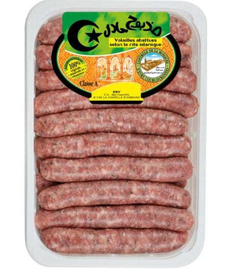 30 CHIPOLATAS DE VOLAILLES AUX HERBES HALAL X 20