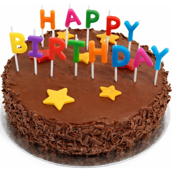 GATEAU AU CHOCOLAT AVEC BOUGIES HAPPY BIRTHDAY 820G
