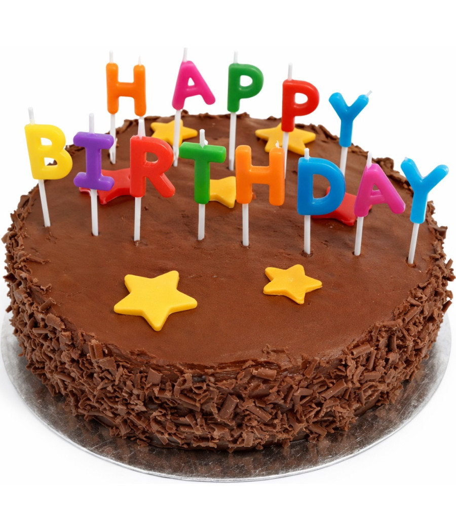 GATEAU AU CHOCOLAT AVEC BOUGIES HAPPY BIRTHDAY 820G