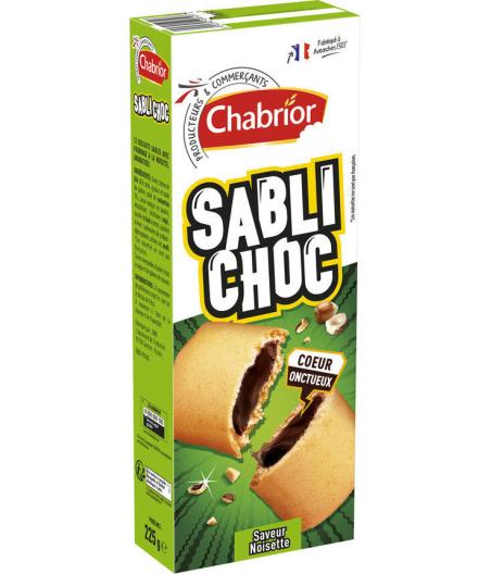BISCUITS SABLI CHOC SAVEUR NOISETTE CHABRIOR 225G