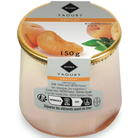 YAOURTS ABRICOT RIOBA 6X150G