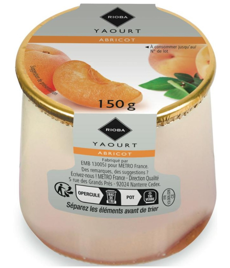 YAOURTS ABRICOT RIOBA 6X150G