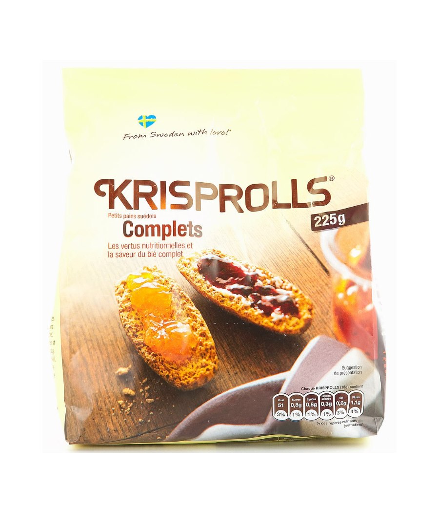 BISCOTTES KRISPOLL SUEDOIS COMPLETS 225G