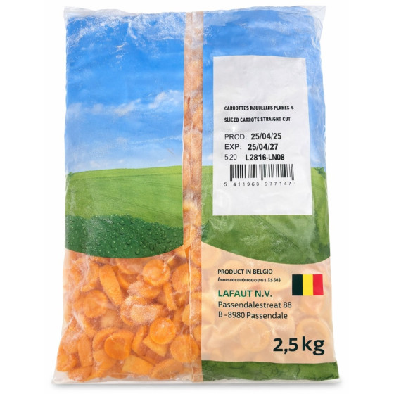 CAROTTES RONDELLES SURGELEES ORIGINE BELGIQUE 4X2.SOIT 5KG