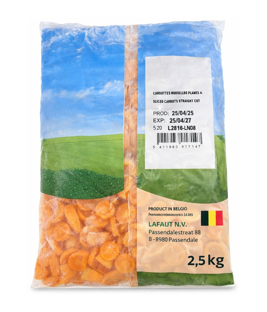 CAROTTES RONDELLES SURGELEES ORIGINE BELGIQUE 4X2.SOIT 5KG