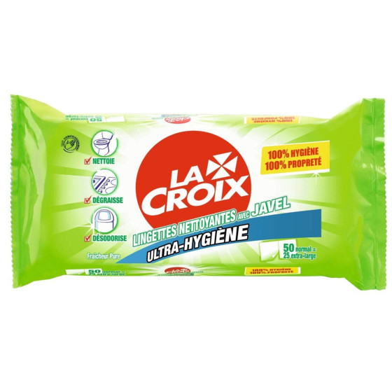 LINGETTES MULTIUSAGE NETTOYANTES AVEC JAVEL LA CROIX X50