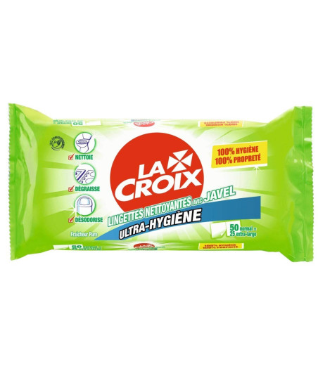 LINGETTES MULTIUSAGE NETTOYANTES AVEC JAVEL LA CROIX X50