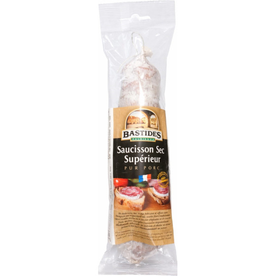 SAUCISSON SEC SUPERIEUR PUR PORC BASTIDES 200G