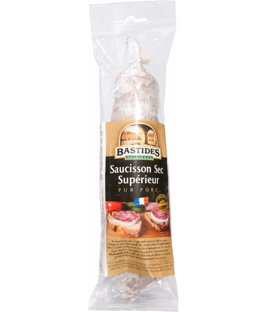SAUCISSON SEC SUPERIEUR PUR PORC BASTIDES 200G