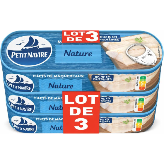 MAQUEREAU VAPEUR NATURE PETIT NAVIRE 3X110G
