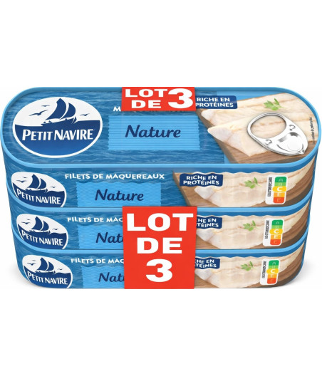 MAQUEREAU VAPEUR NATURE PETIT NAVIRE 3X110G