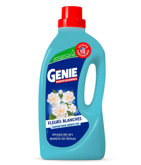 LESSIVE LIQUIDE FLEURS BLANC GENIE 1,48L