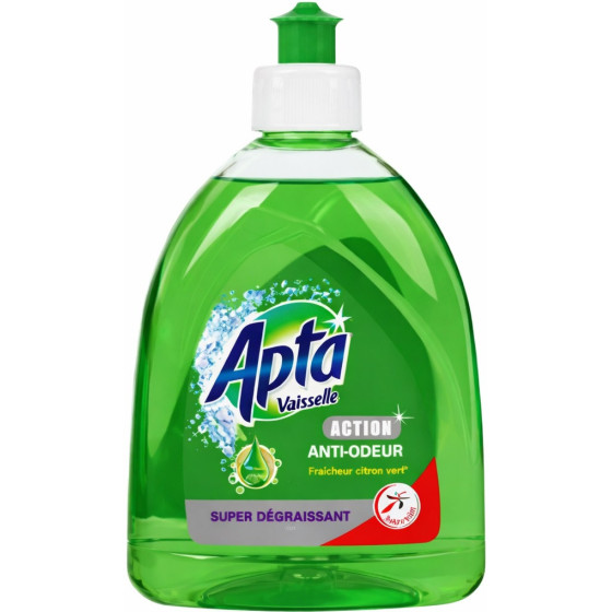 LIQUIDE VAISSELLE ANTI ODEUR FRAICHEUR CITRON VERT APTA 500ML