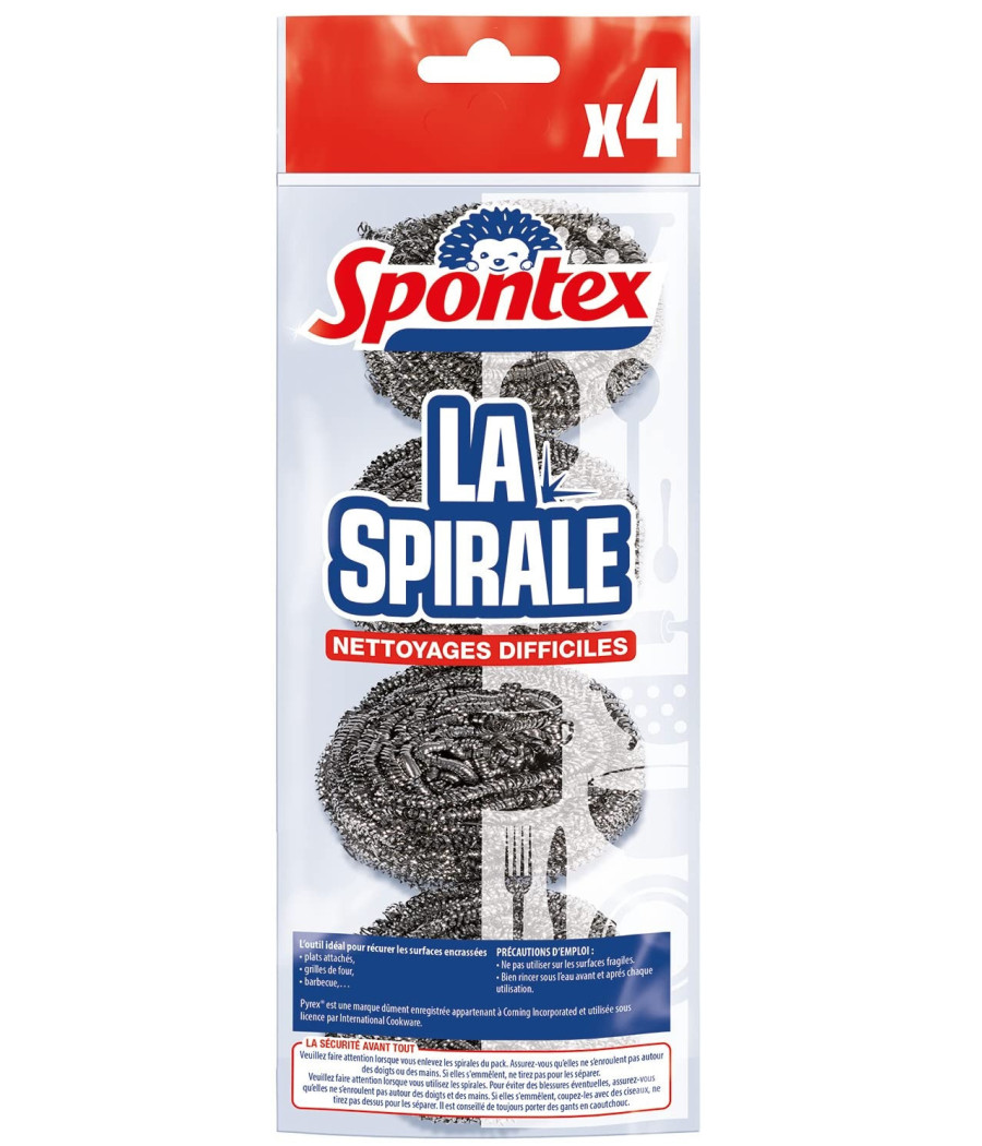 EPONGES GRATTANTES LA SPIRAL METAL SPONTEX X4