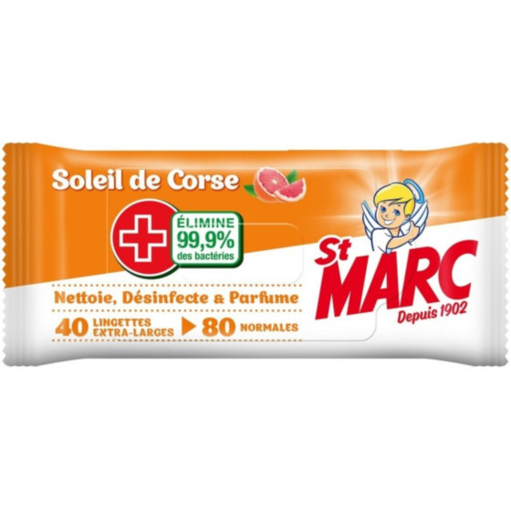 LINGETTES DESINFECTANTES SOLEIL DE CORSE ST MARC X80