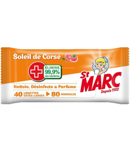 LINGETTES DESINFECTANTES SOLEIL DE CORSE ST MARC X80