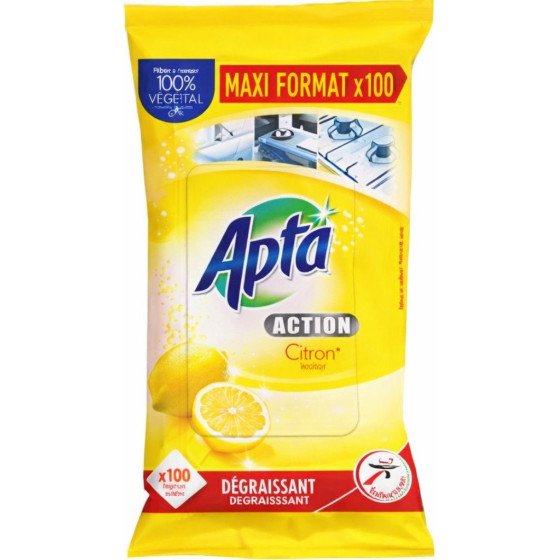 LINGETTES MULTI USAGES CITRON APTA X40
