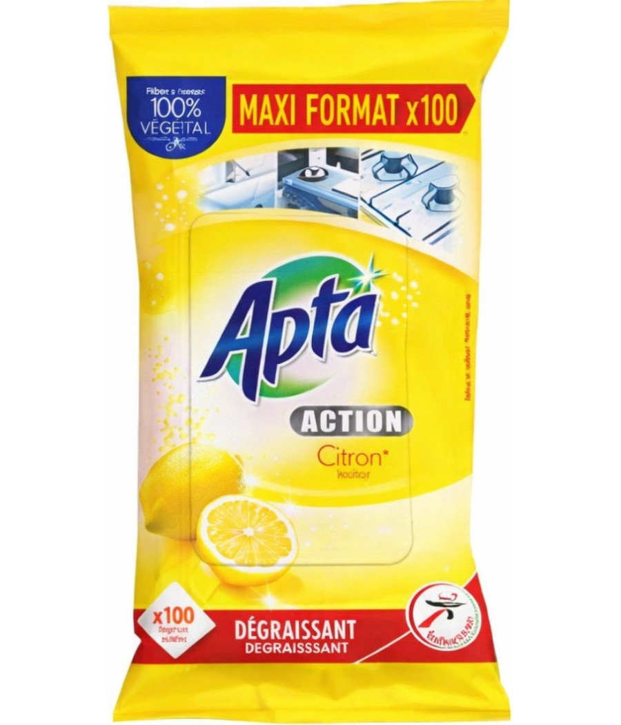 LINGETTES MULTI USAGES CITRON APTA X40