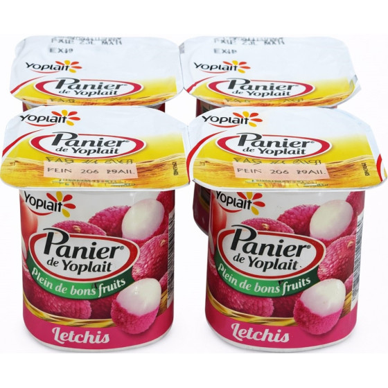 YAOURTS BRASSES SUCRE AROMATISE MANGUE LETCHI PANIER YOPLAIT 4X125G