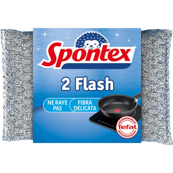EPONGE A RECURER GRATTANT FLASH SPONTEX X2