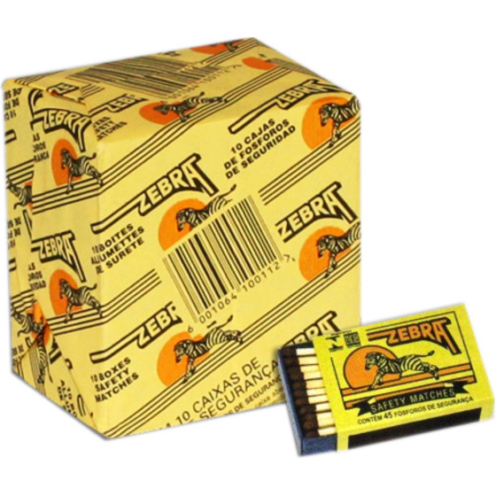 ALLUMETTES ZEBRA 10 BOITES