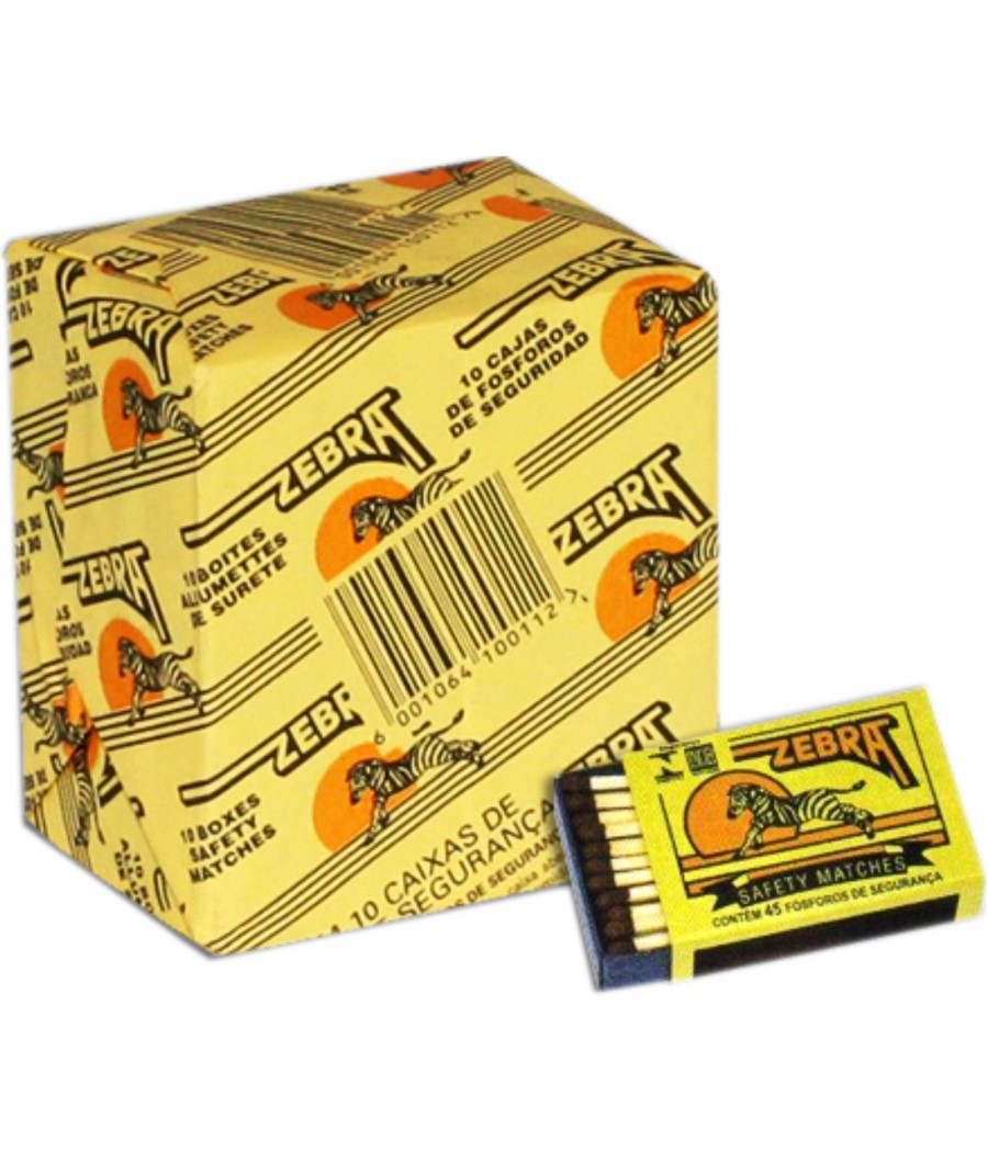 ALLUMETTES ZEBRA 10 BOITES