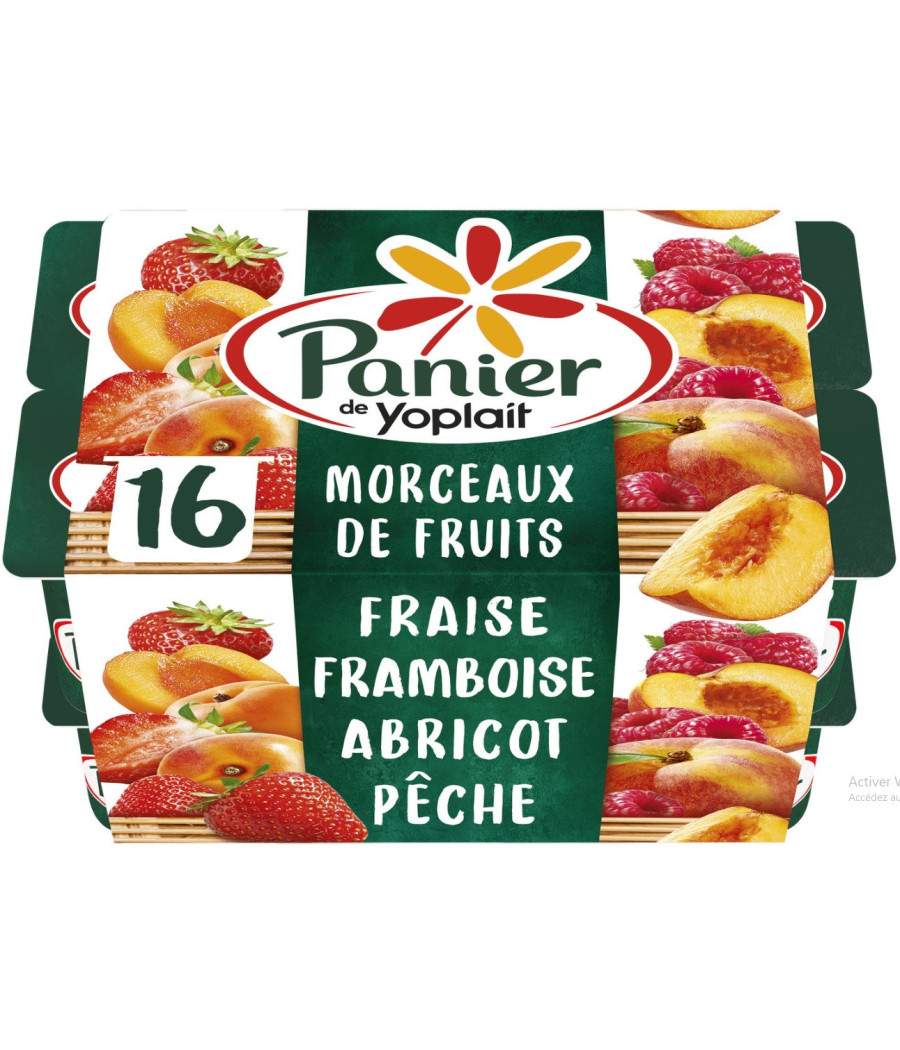 YAOURTS BRASSES PANIER YOPLAIT SUCRE AROMATISE ABRICOT FRAISE 4X125G