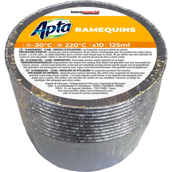 RAMEQUINS ALU POUR CUISSON APTA X10