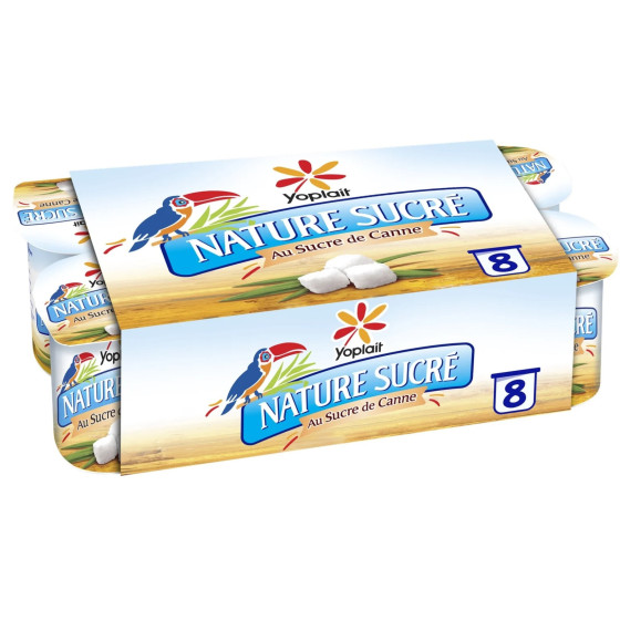 YAOURTS NATURE AU SUCRE DE CANNE YOPLAIT 8X125G