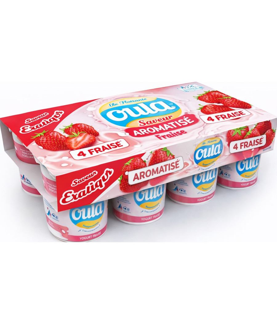 YAOURTS FERMES OULA SUCRE AROMATISE FRAISE 8X125G