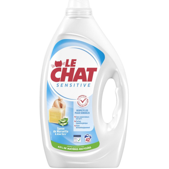 LESSIVE LIQUIDE SENSITIVE SAVON DE MARSEILLE LE CHAT 1.70L