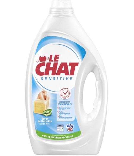 LESSIVE LIQUIDE SENSITIVE SAVON DE MARSEILLE LE CHAT 1.70L