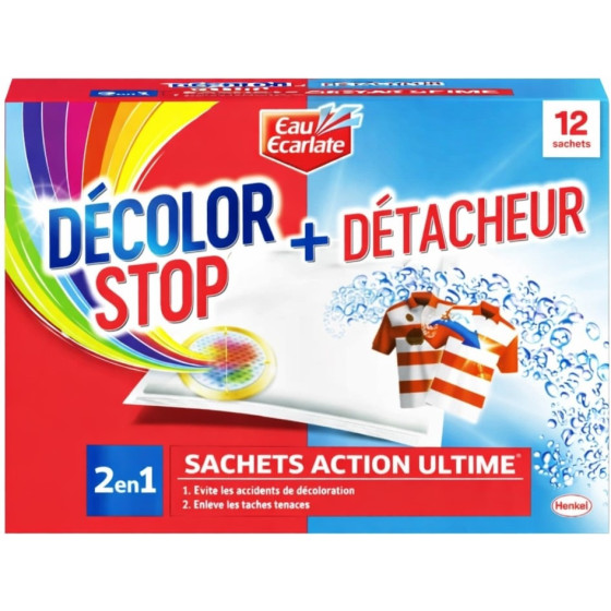 LINGETTE ANTI DECOLORATION + DETACHEUR EAU ECARLATE X12