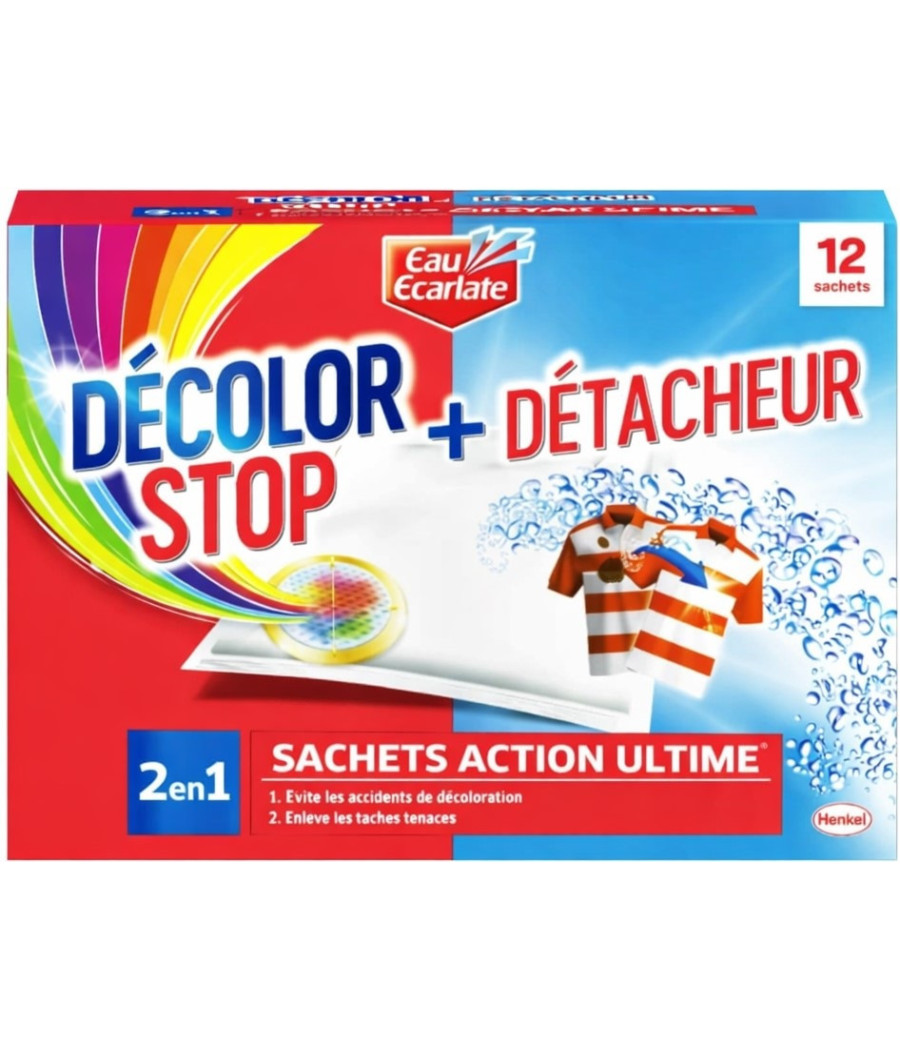 LINGETTE ANTI DECOLORATION + DETACHEUR EAU ECARLATE X12