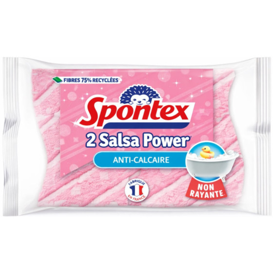EPONGE A RECURER GRATTANTES ANTI CALCAIRE SALSA POWER SPONTEX X2