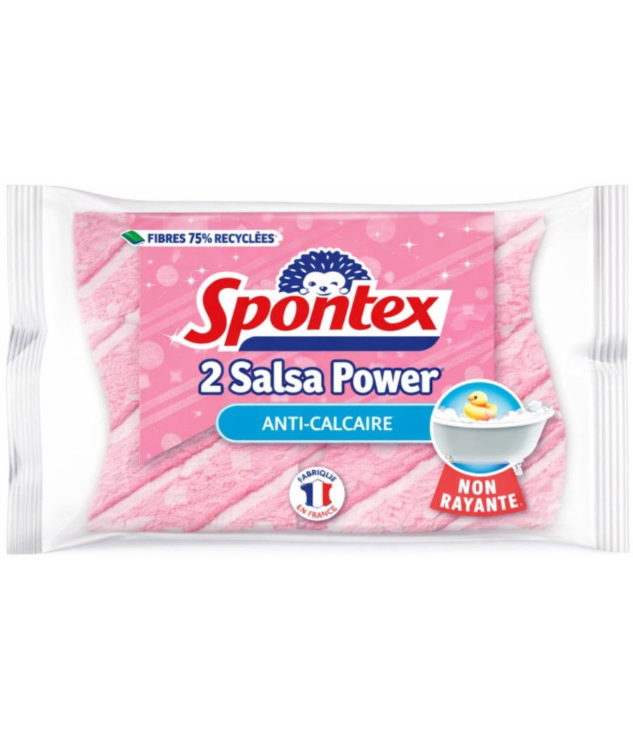 EPONGE A RECURER GRATTANTES ANTI CALCAIRE SALSA POWER SPONTEX X2