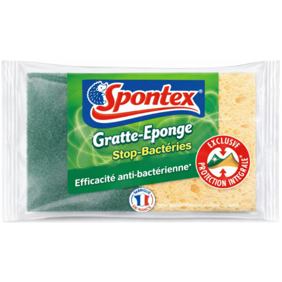 GRATTE EPONGE STOP BACTERIES SPONTEX X2
