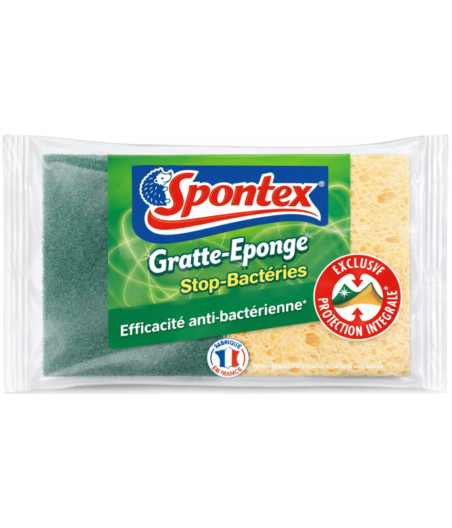 GRATTE EPONGE STOP BACTERIES SPONTEX X2