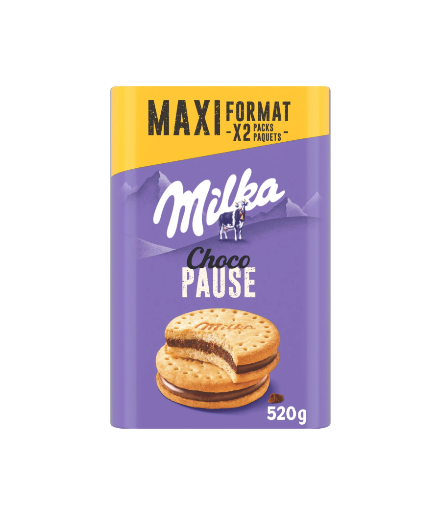 BISCUITS FOURRE AU CHACOLT AU LAILCHOCOPAUSE MILKA 2*520G