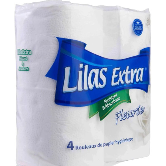 PAPIER HYGIENIQUE EXTRA BLANC LILAS X4