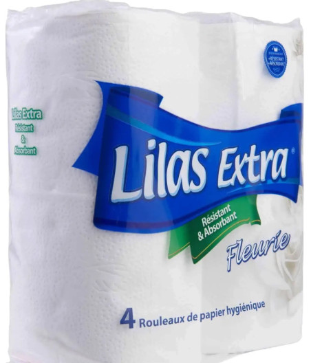 PAPIER HYGIENIQUE EXTRA BLANC LILAS X4