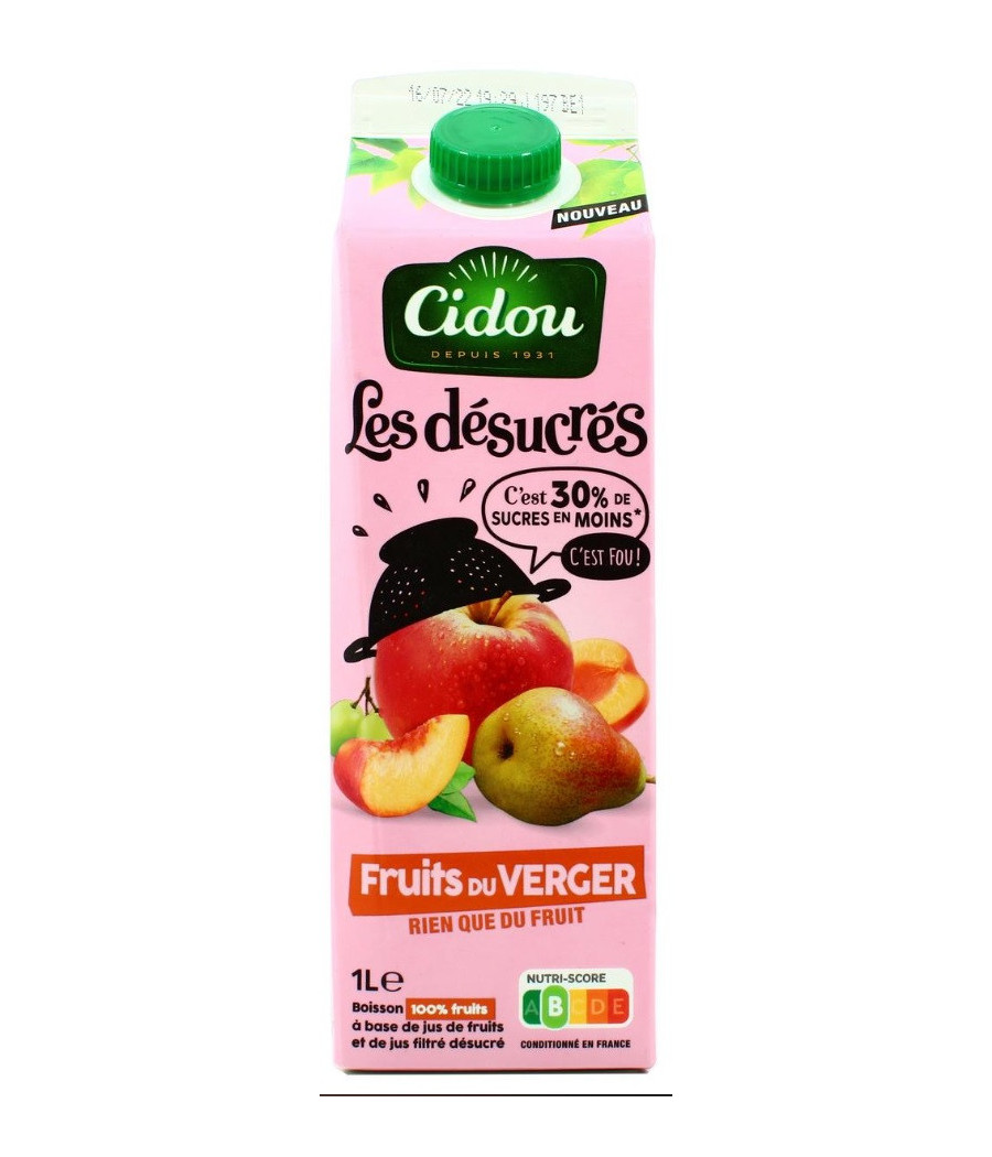 JUS DE FRUITS DESUCRES DU VERGER 1L