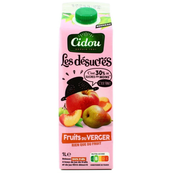 JUS DE FRUITS DESUCRES DU VERGER 1L