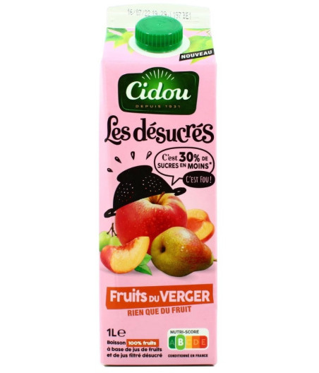 JUS DE FRUITS DESUCRES DU VERGER 1L